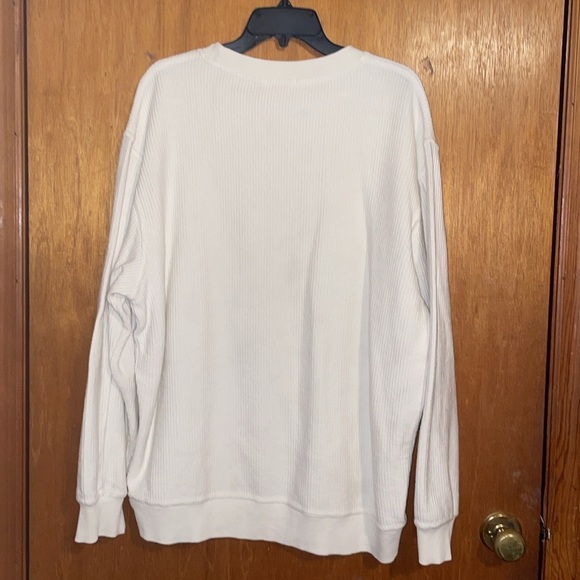 •PINK LILY•NWOT IVORY SWEATER WEATHER SEASON CORDED OVERSIZED GRAPHIC SIZE LARGE - Picture 6 of 10